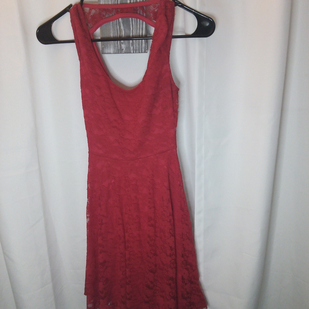 AMPM Red Halter Fit and Flare Mini Dress